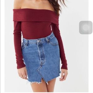 Out From Under Anna RibbedOff-TheShoulder-Bodysuit